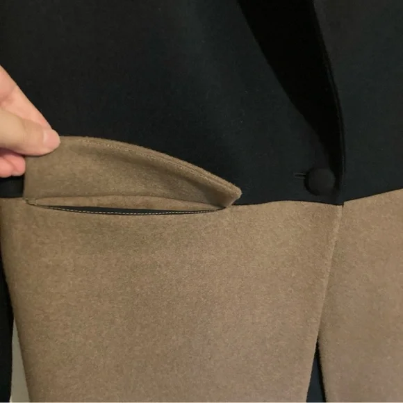 Universal Standard Wool Blend Color Block Pea Coat - Size M 18/20 - Picture 4 of 5